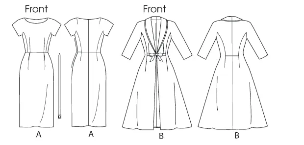 Vogue Patterns 8875 Vintage 1955 Dress and Coat Pattern