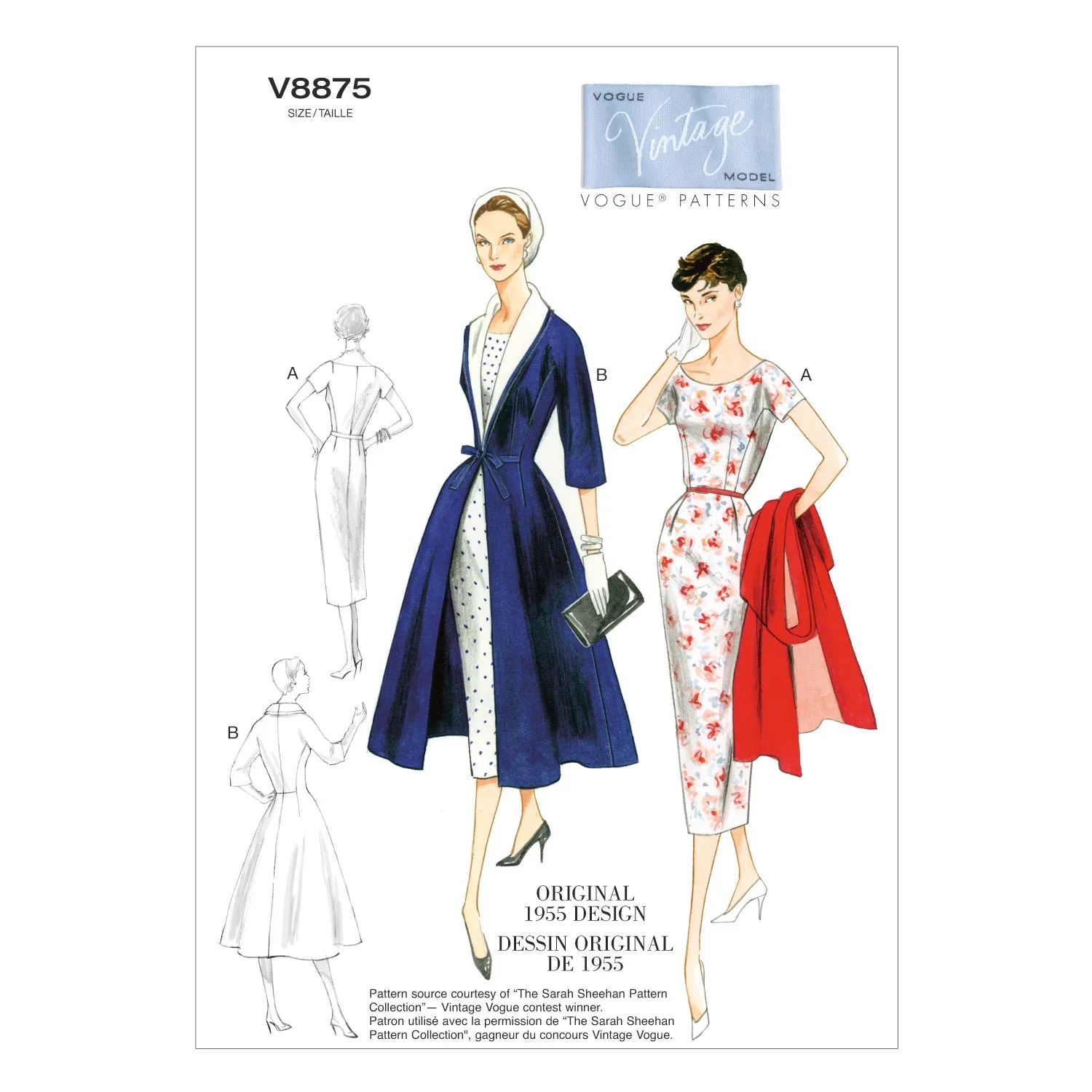 Vogue Patterns 8875 Vintage 1955 Dress and Coat Pattern