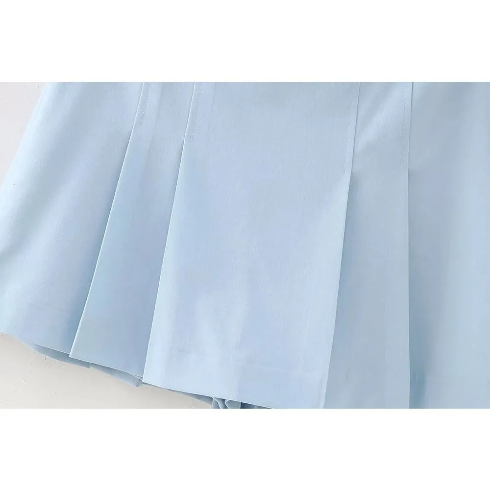 xakxx xakxx - New women's  wide pleated pants skirt wide version suit coat lapel long sleeve loose straight sleeve suit coat